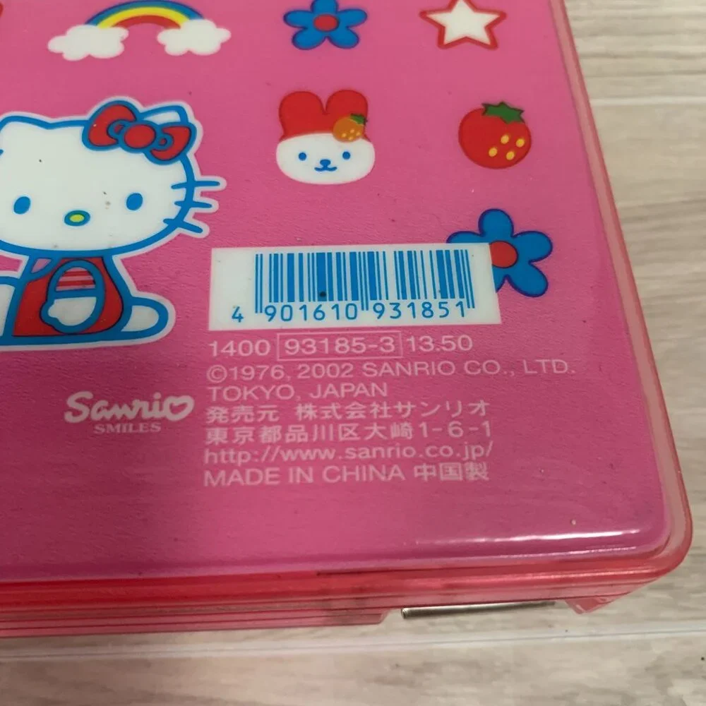 Vintage 2002 Sanrio Japan Hello Kitty And Mimmy Vinyl Magnetic Pencil Case